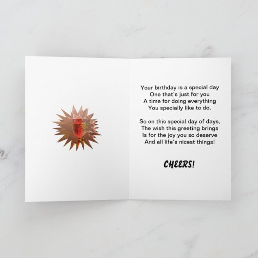 Wein zum 82. Geburtstag Karte (Innenseite)