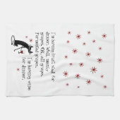 Wein zum Abendessen Funny Weinangebot mit Cat Geschirrtuch (Horizontal)