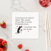 Wein zum Abendessen Funny Weinangebot mit Cat Serviette (Beispiel)