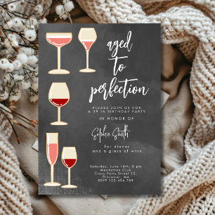 Wein zum Geburtstag perfekt gealtert Party Einladung