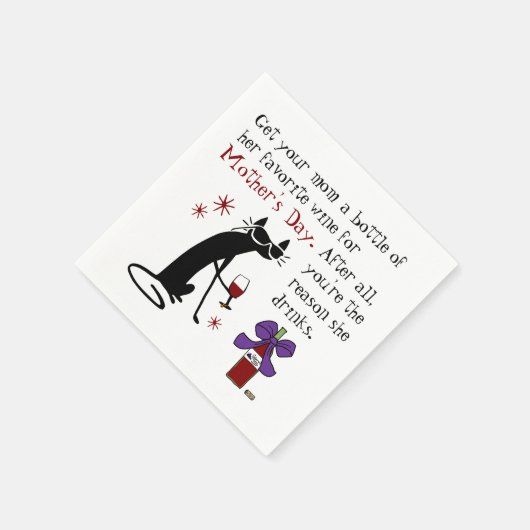Wein zum Muttertag Serviette (Ecke)