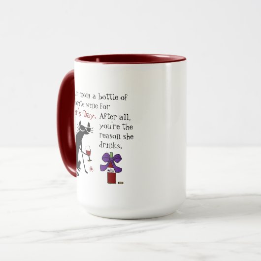 Wein zum Muttertag Tasse (Vorderseite Links)