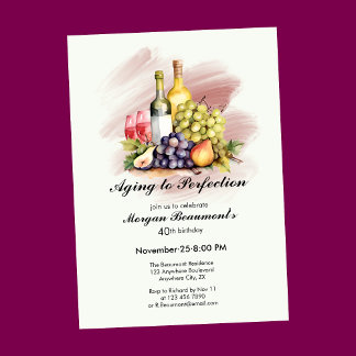 Wein zum perfekten Alter - 40. Geburtstagsfeier mi Einladung