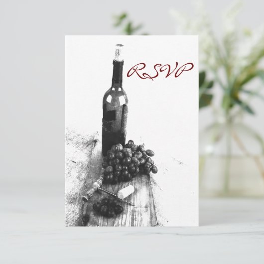 Weinabend RSVP Karte (Stehend Vorderseite)