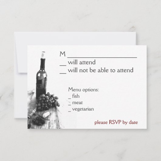 Weinabend RSVP Karte (Rückseite)