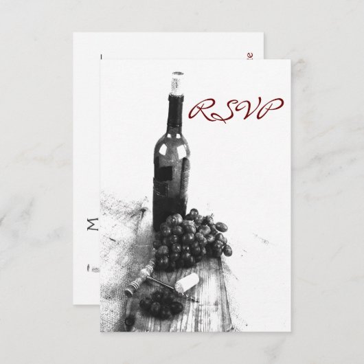 Weinabend RSVP Karte (Vorne/Hinten)