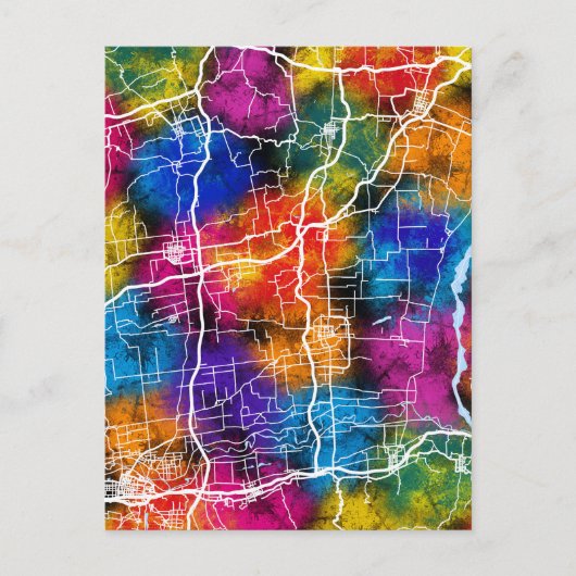 Weinan China City Map Postkarte (Vorderseite)