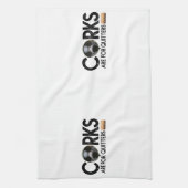 Weinangebot "Corks are for quitters" Geschirrtuch (Vertikal)