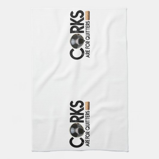 Weinangebot "Corks are for quitters" Geschirrtuch (Vertikal)