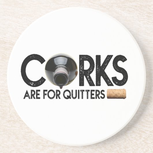 Weinangebot "Corks for Quitters" Sandstone Unterse Getränkeuntersetzer (Vorne)