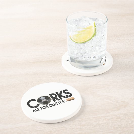 Weinangebot "Corks for Quitters" Sandstone Unterse Getränkeuntersetzer (Seite)