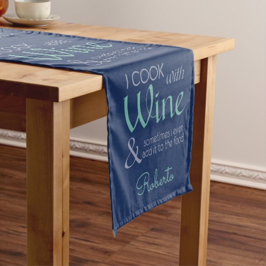 Weinangebot individuelle Name Kurzer Tischläufer (Beispiel)