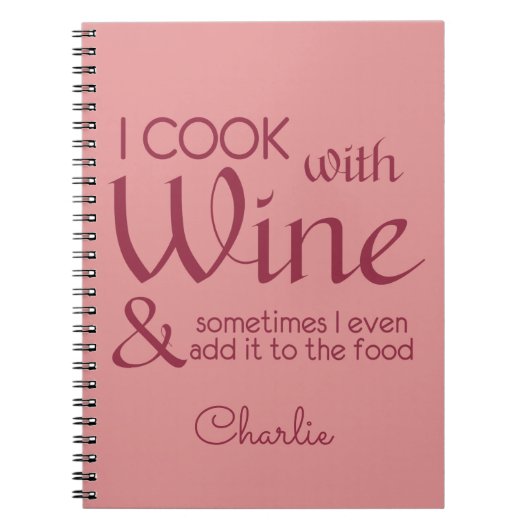Weinangebot individuelle Name Notebook Notizblock (Vorderseite)