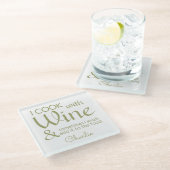 Weinangebot individuelle Name Untersetzer (Schrägansicht)