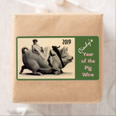 Weinantike Fun Lady & Pig Labels Persönlich gestal (Insitu)