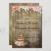 Weinbarrel Rustic String Lights Probe Abendessen Einladung (Vorne/Hinten)