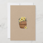 Weinbarrel Sonnenblume Bouquet Brautparty Einladung (Rückseite)
