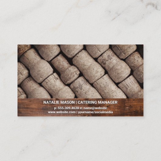 Weinbarrel und Corks Visitenkarte (Rückseite)