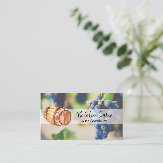 Weinbarrel und Weinberg Anwesen Visitenkarte (Stehend Vorderseite)