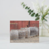Weinbarrels Postkarte (Stehend Vorderseite)