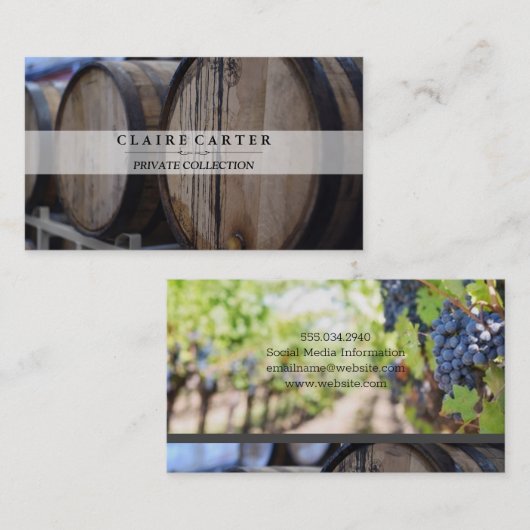 Weinbarrels Visitenkarte (Vorne/Hinten)