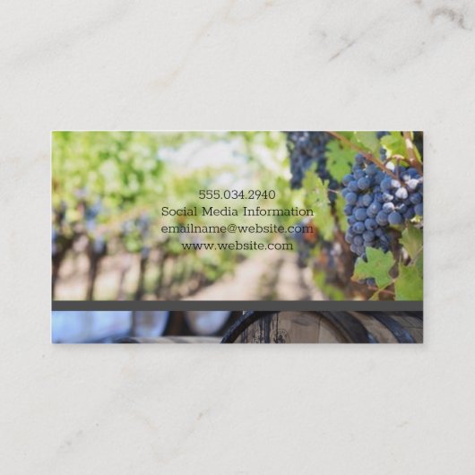 Weinbarrels Visitenkarte (Rückseite)