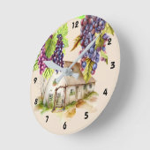 Weinbaubetrieb Hütte Schaukeller Runde Wanduhr (Winkel)