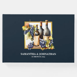 Weinbaubetrieb Wasserfarbflaschen Trauben Gästebuch