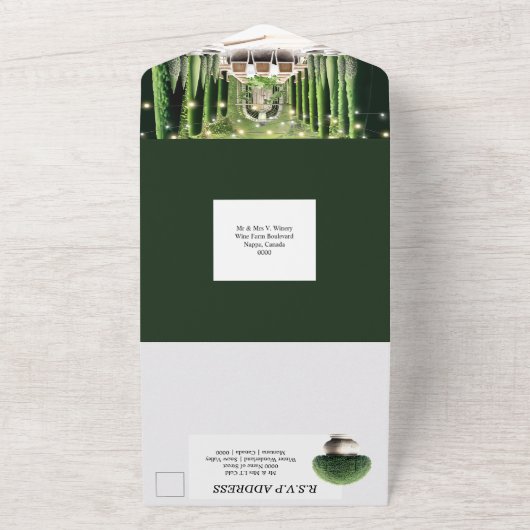 Weinbauernhof Formales Speisepoplar All In One Einladung (Außenbereich)