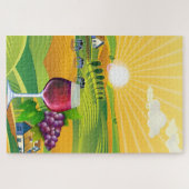Weinbauernhof Land Sommer Sommelier Sonnenaufgang Puzzle (Horizontal)