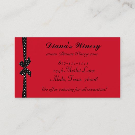 Weinbaukarten Visitenkarte (Rückseite)