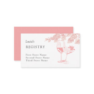 Weinbaukarton Champagner Retro Brautparty Register Begleitkarte