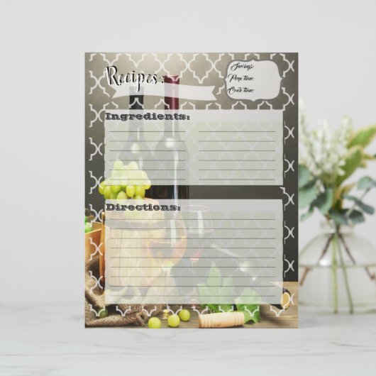 Weinbaurecipe Beilagen (Stehend Vorderseite)