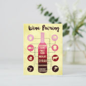 Weinbegleiter Lebensmittel- und Weinvergnügen Postkarte (Stehend Vorderseite)