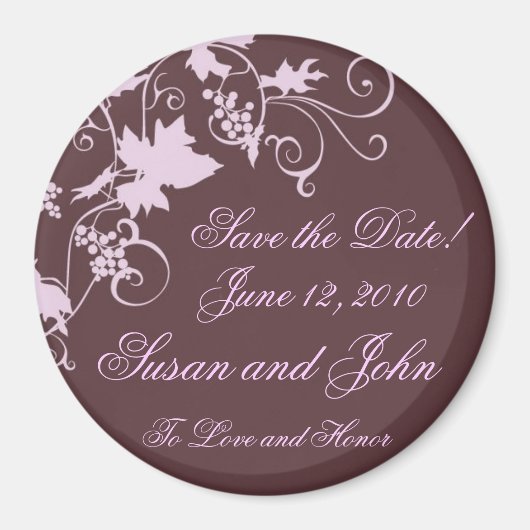 Weinberg Elegance Save the Date! Magnet (Vorne)