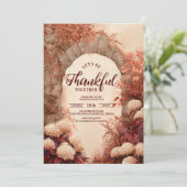 Weinberg Erntedank Herbst Abendessen Einladung (Stehend Vorderseite)