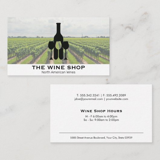 Weinberg | Flasche und Brille Visitenkarte (Vorne/Hinten)