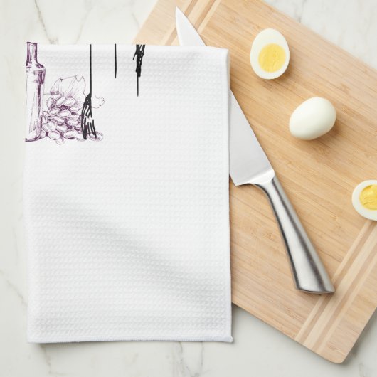 Weinberg Geschirrtuch (Viertel Falte)