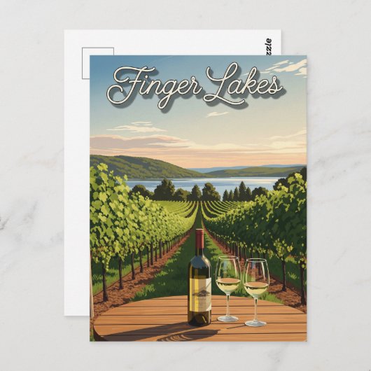 Weinberg in New York Finger Lakes Postcard Postkarte (Vorne/Hinten)