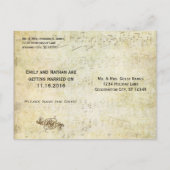 Weinberg Jugendstil Pfauenvögel Save the Date Ankündigungspostkarte (Rückseite)