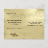 Weinberg Jugendstil Pfauenvögel Save the Date Ankündigungspostkarte (Rückseite)