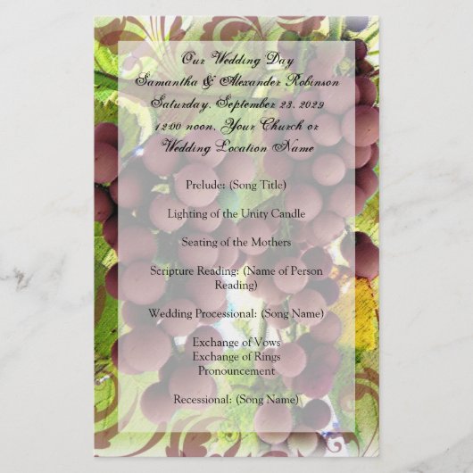 Weinberg Lila/Grüne Weinberge (Vorderseite)