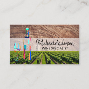 Weinberg Logo für Künstlerisches Flaschenglas Visitenkarte