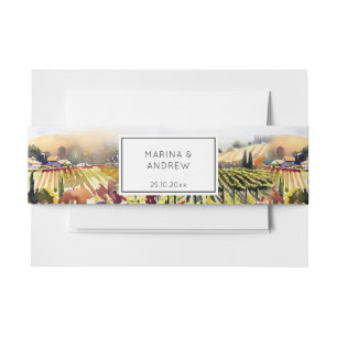 Weinberg Napa Tal Hochzeit Aquarellplatz Einladungsbanderole