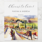 Weinberg Napa Valley Hochzeitsjubeln Weinetikett (Einzelnes Label)