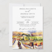 Weinberg Napa Valley Hochzeitsvorlage für Aquarell Einladung (Vorderseite)