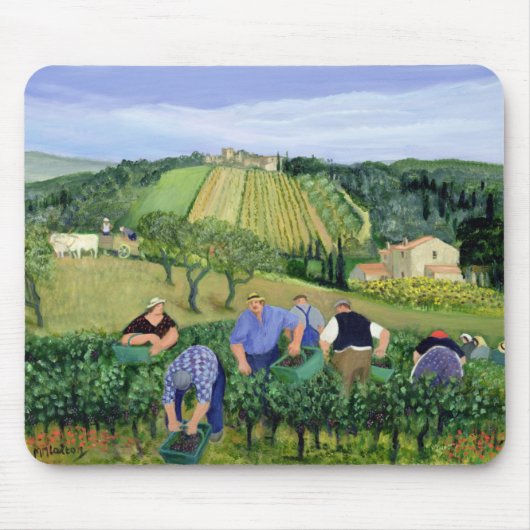 Weinberg-Oliven und Sonnenblumen Mousepad (Vorne)