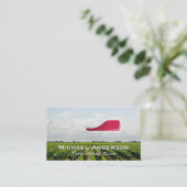 Weinberg | Rote Flasche Visitenkarte (Stehend Vorderseite)