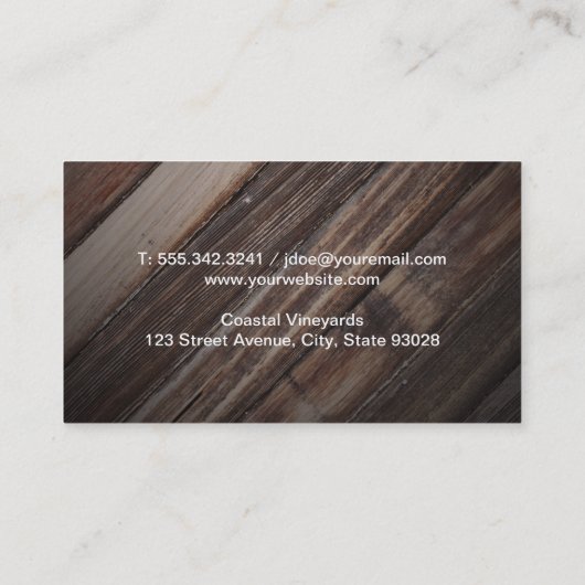 Weinberg | Rote Flasche Visitenkarte (Rückseite)