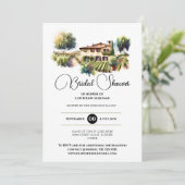 Weinberg Rustikale Weinkellereien Brautparty Einladung (Stehend Vorderseite)
